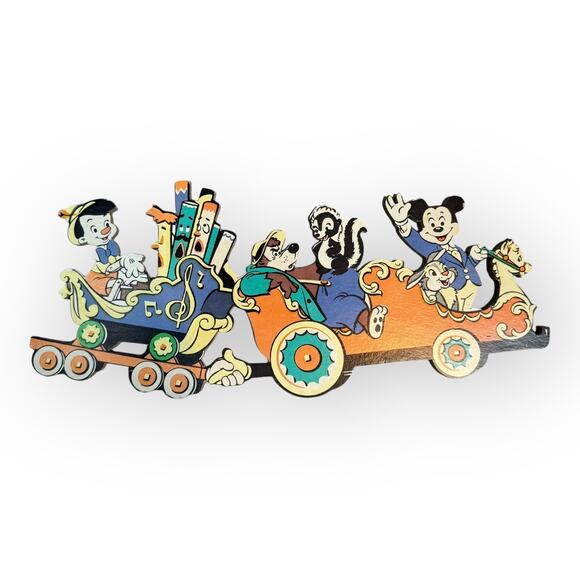 Vintage 1960's Walt Disney Wall Decor Train Mickey 4 PCs - Picture 5 of 12